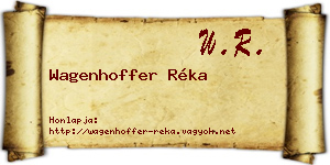 Wagenhoffer Réka névjegykártya